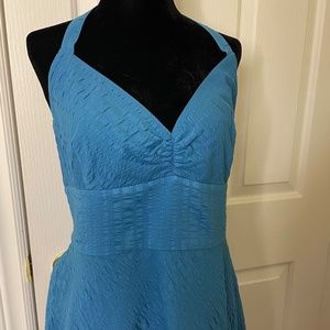 J. CREW Halter Beach Dress in Cabana Blue- Great resort wear!